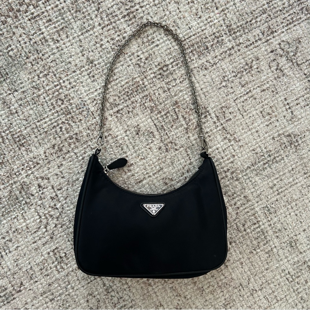 Prada Black Shoulder Bag with Silver Chain - Picture 2 of 16